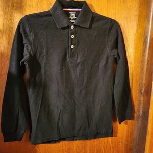 Boys French Toast Black Long Sleeve Polo Shirt Size Large 10 To 12